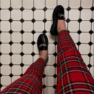 black & gold loafers